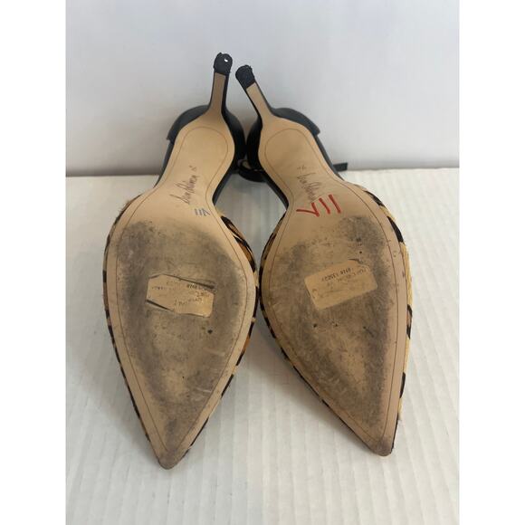 Sam Edelman Harlow leopard print ankle strap pumps size 7 1/2 - Picture 9 of 12